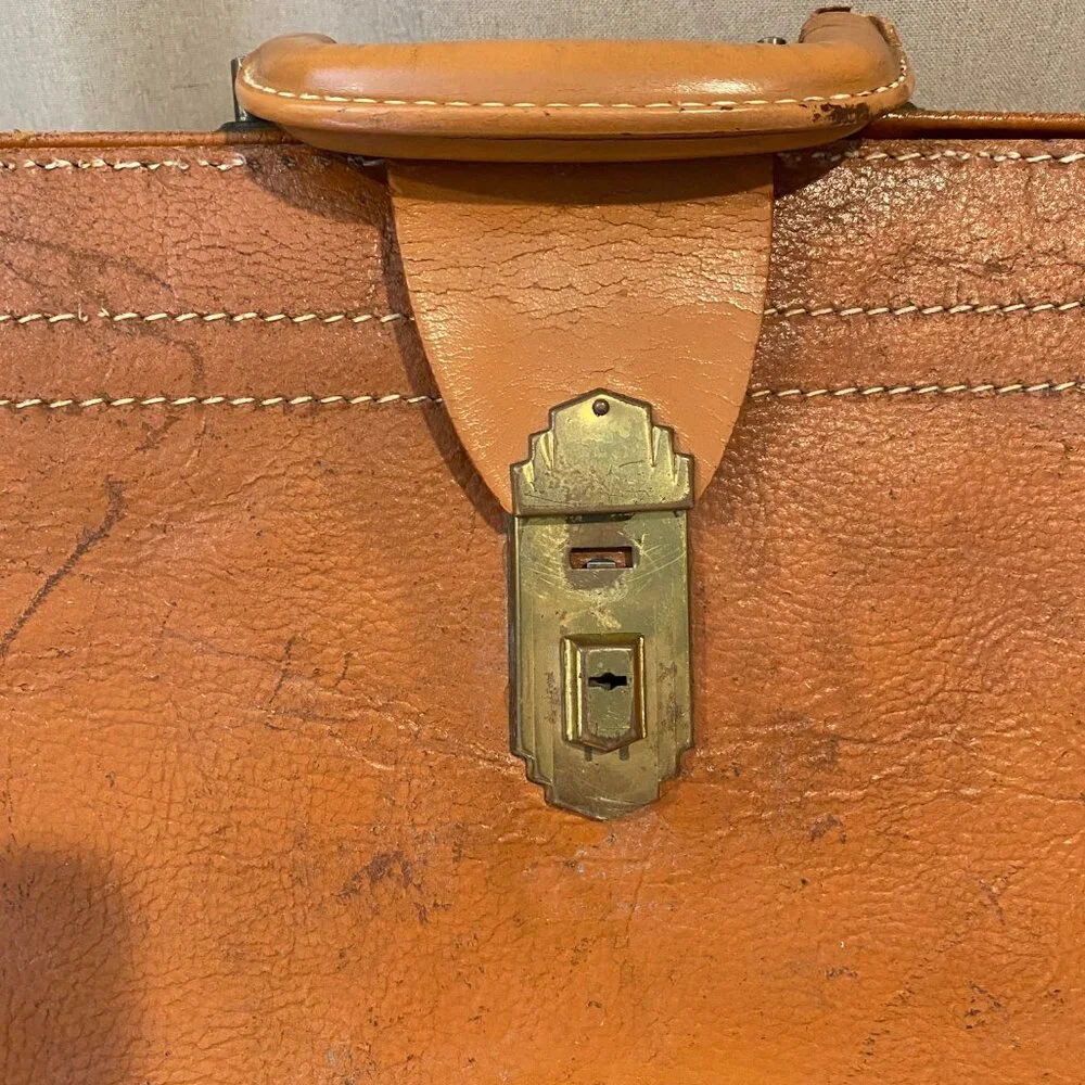 Vintage RexBilt Genuine Cowhide Leather Doctor’s Bag Briefcase‎ 13